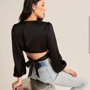 Abercrombie & Fitch Silk Tie Blouse - Cream, Medium